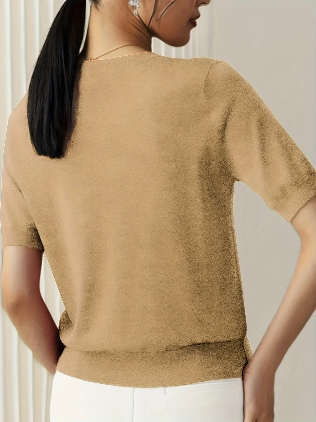 Soft Knit Short Sleeve Sweater