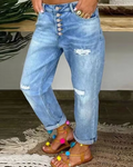 High Waist Distressed Jeans