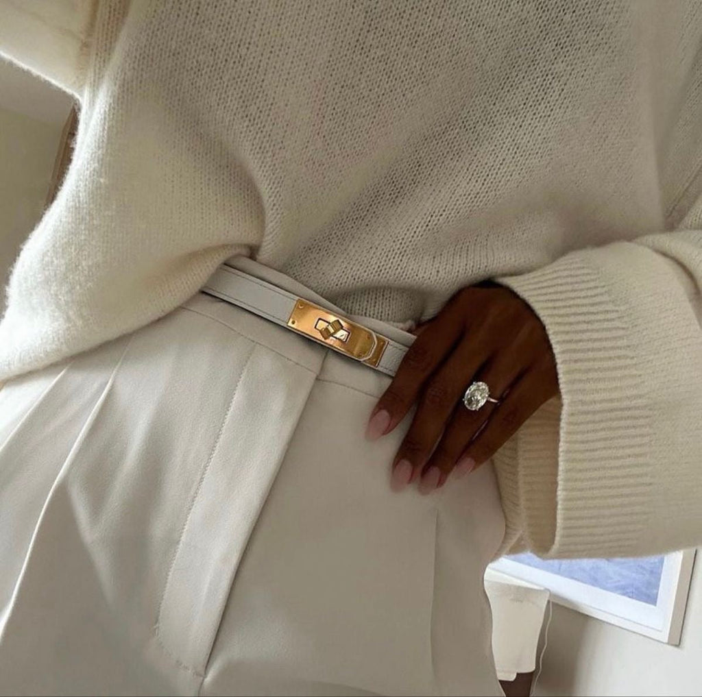 Classic Gold Turn-Lock Slim Belt