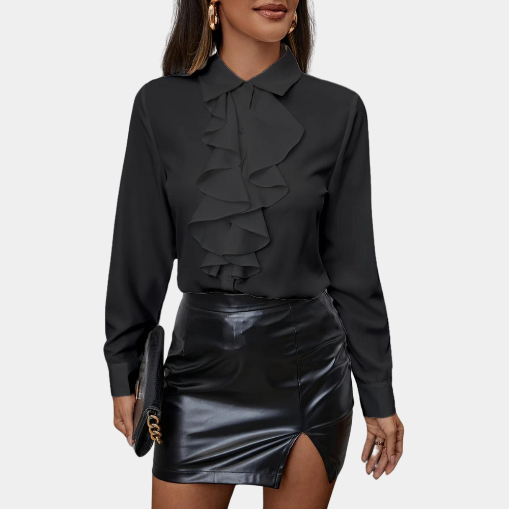 Ruffled Long Sleeve Blouse