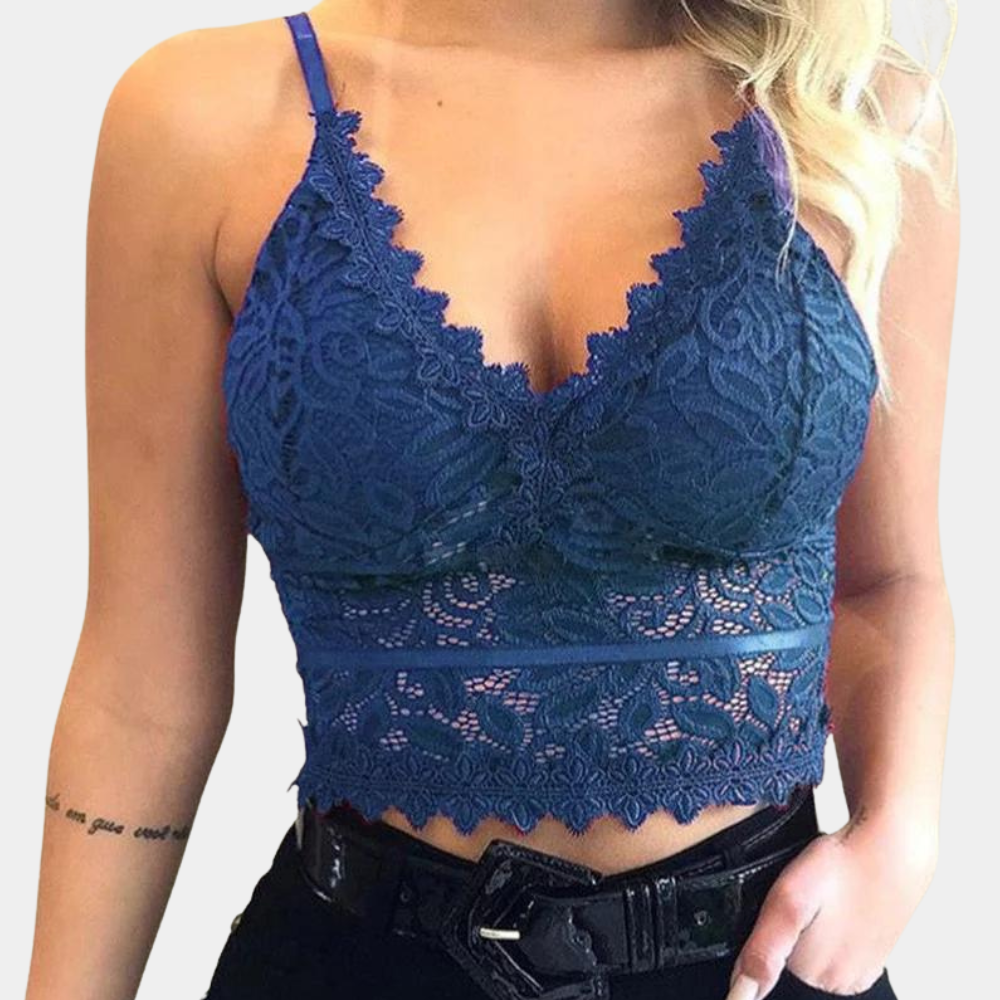 Relaxed Lace Cropped Top