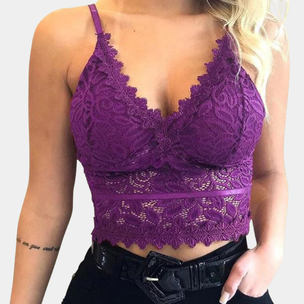 Relaxed Lace Cropped Top