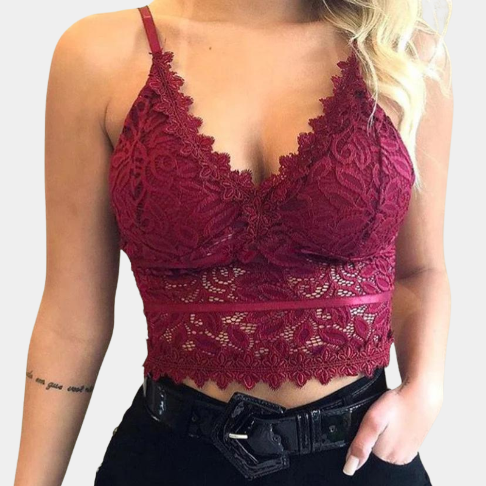 Relaxed Lace Cropped Top