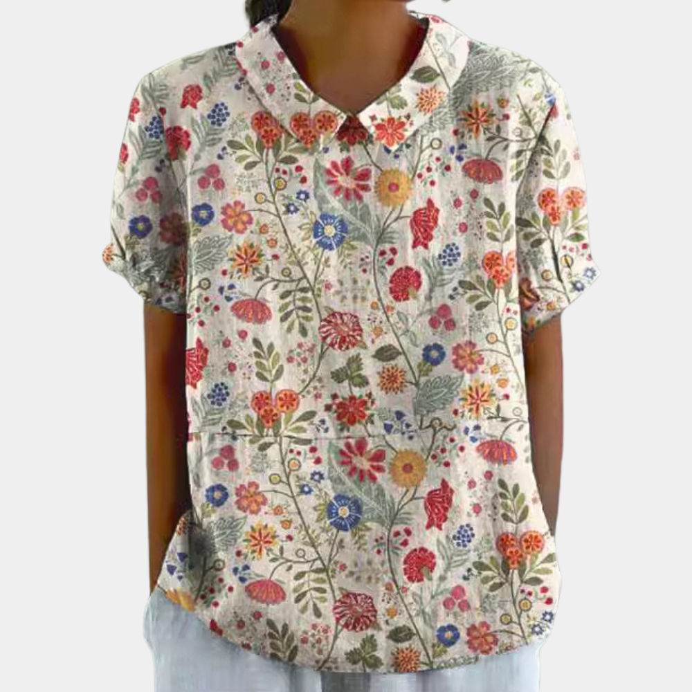 Floral Short Sleeve Blouse