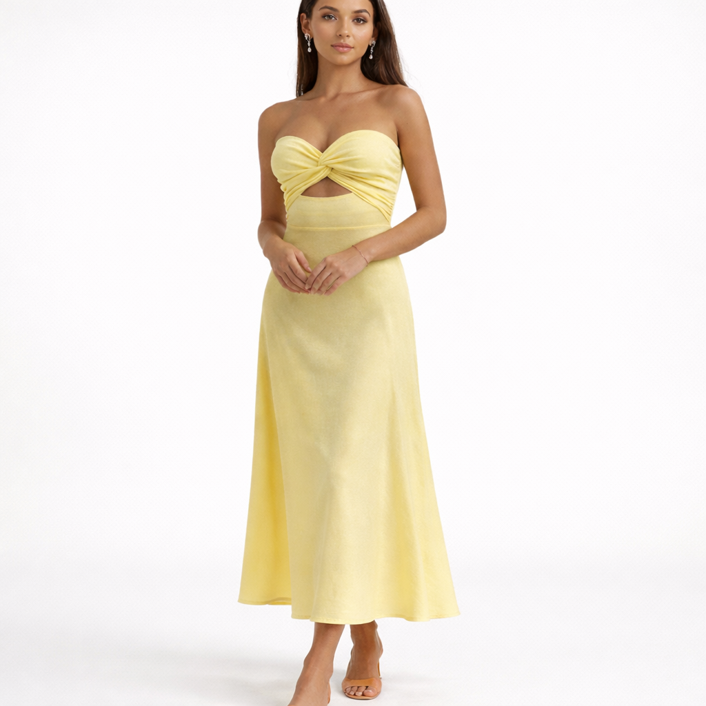 Strapless Cutout Maxi Dress