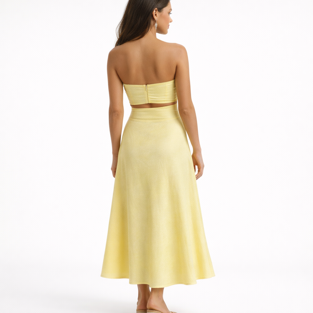 Strapless Cutout Maxi Dress