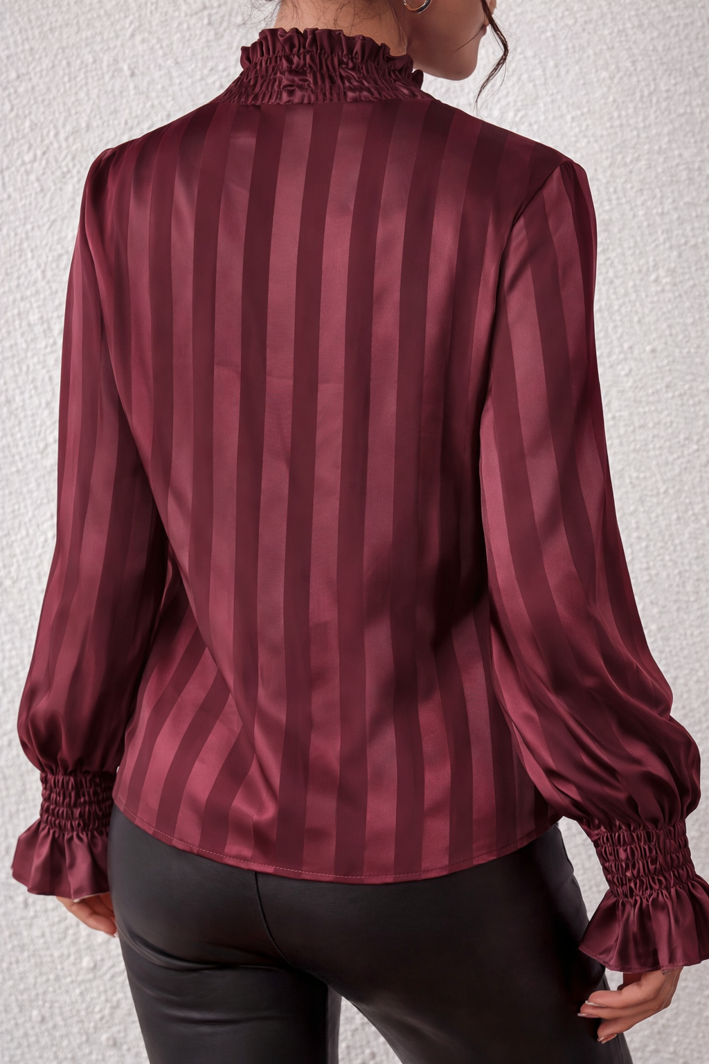 Pussy Bow Striped Blouse