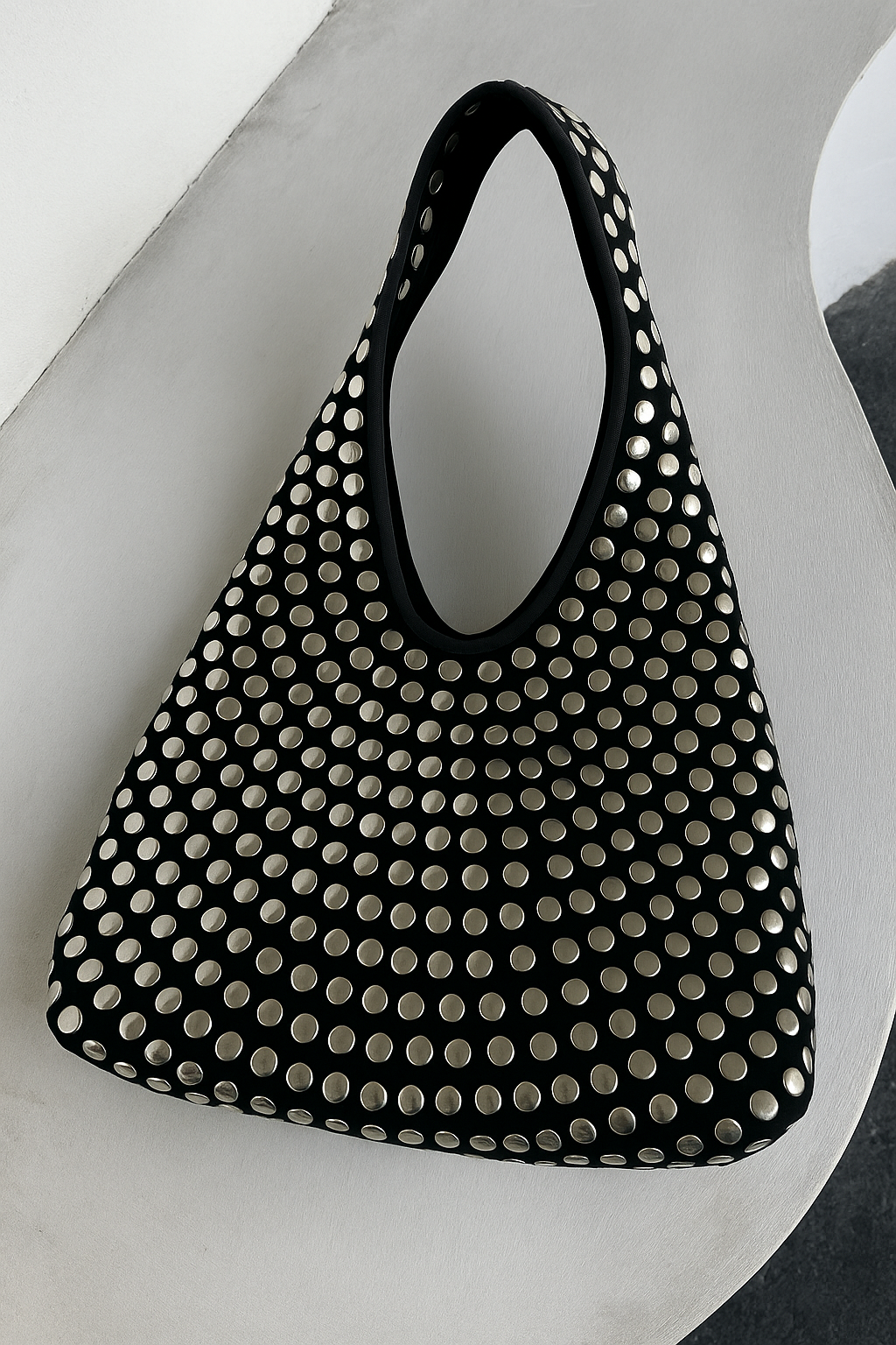 Studded Hobo Shoulder Bag