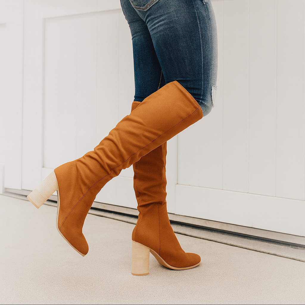 Suede Block Heel Boots