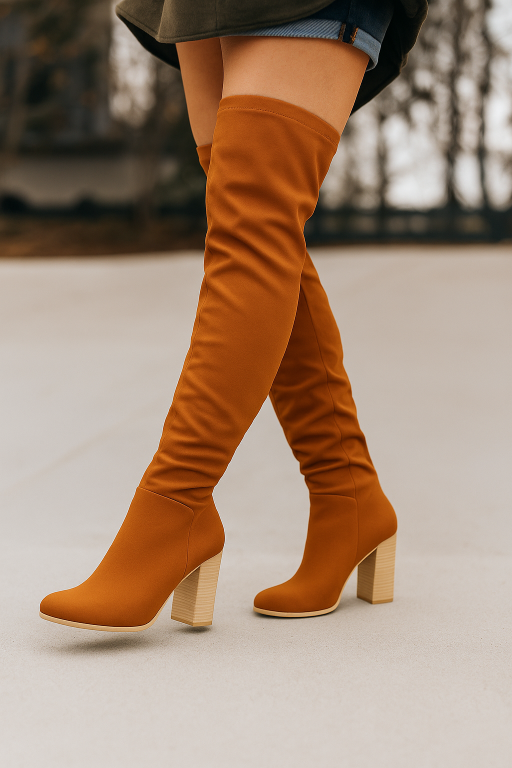 Suede Block Heel Boots