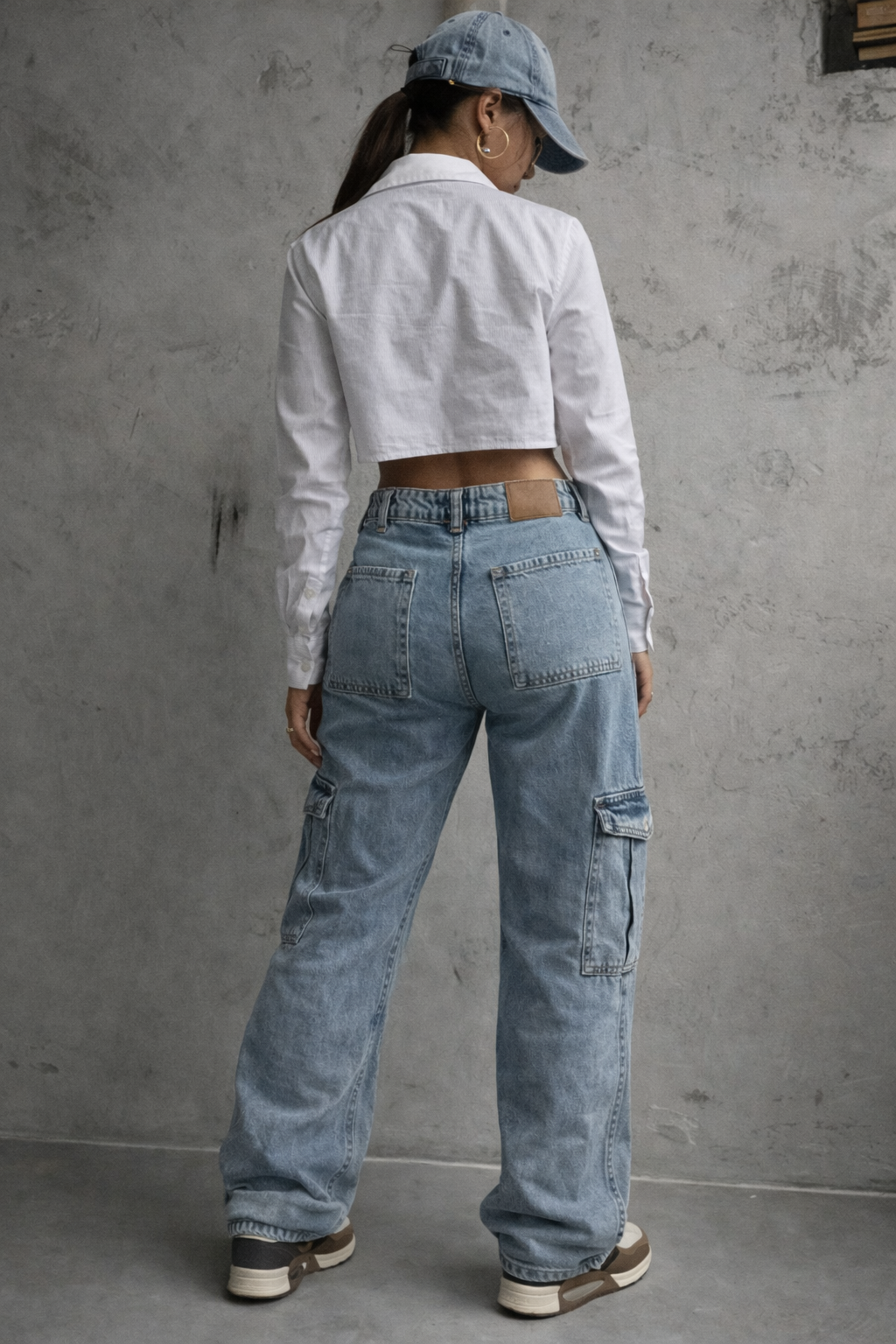 Low Rise Straight Cargo Jeans