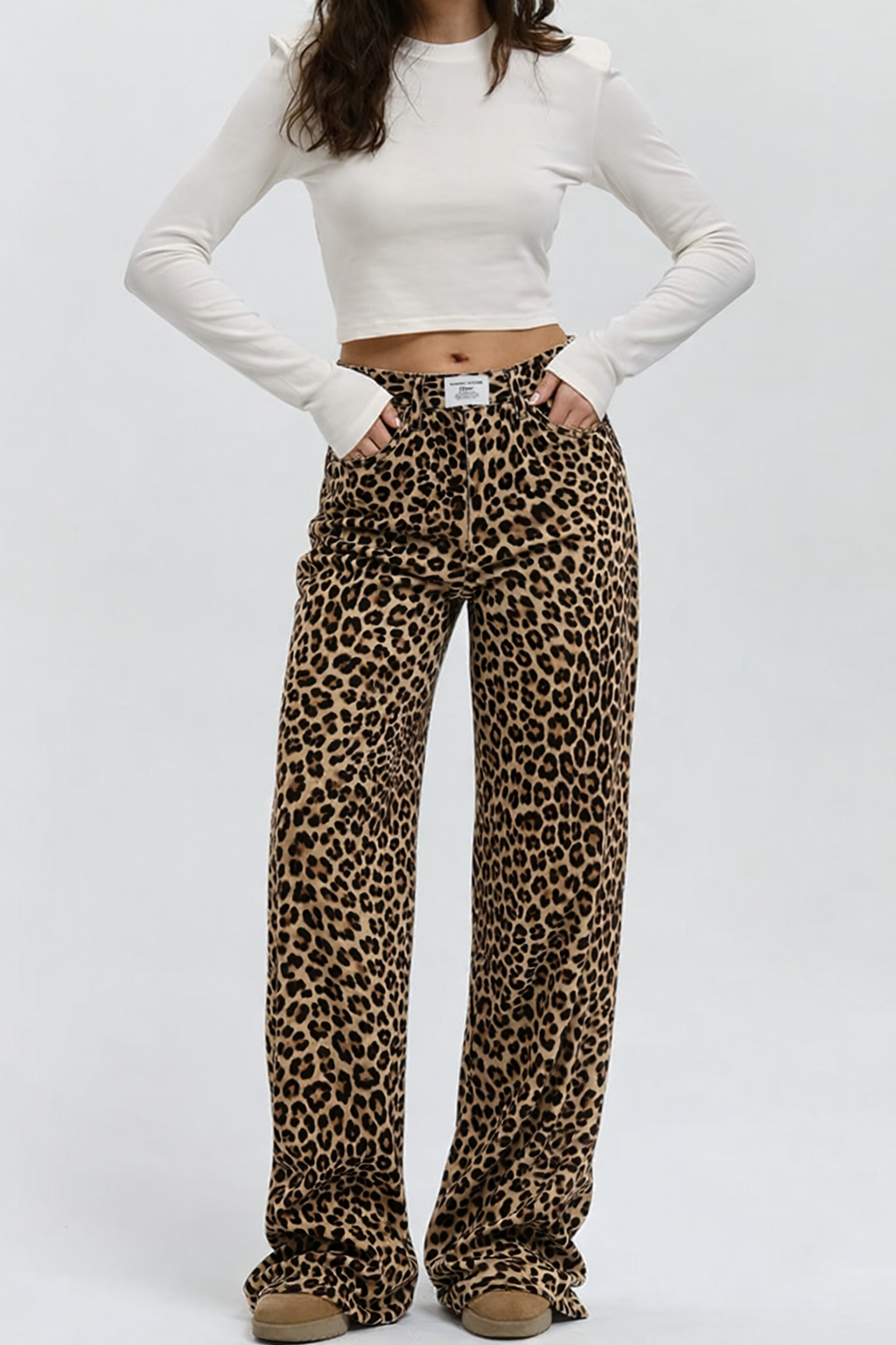 Leopard Straight Leg Jeans