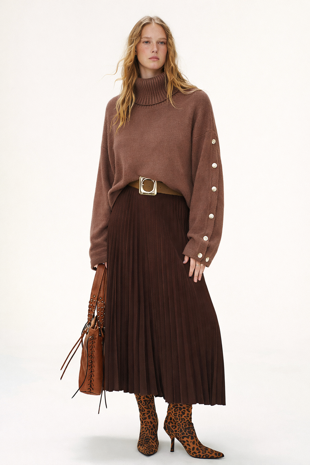Turtleneck Button Knitted Sweater