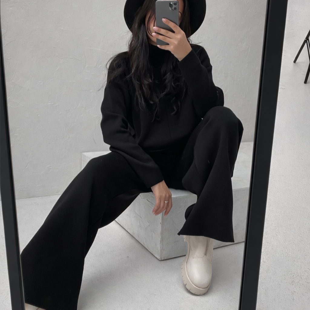 High Waist Knit Two Piece Set