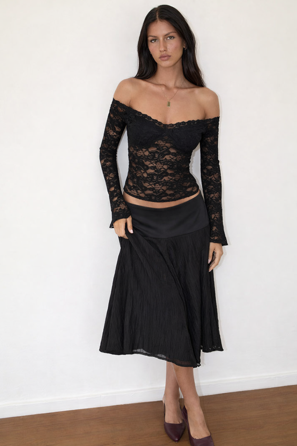 Off-Shoulder Lace Blouse