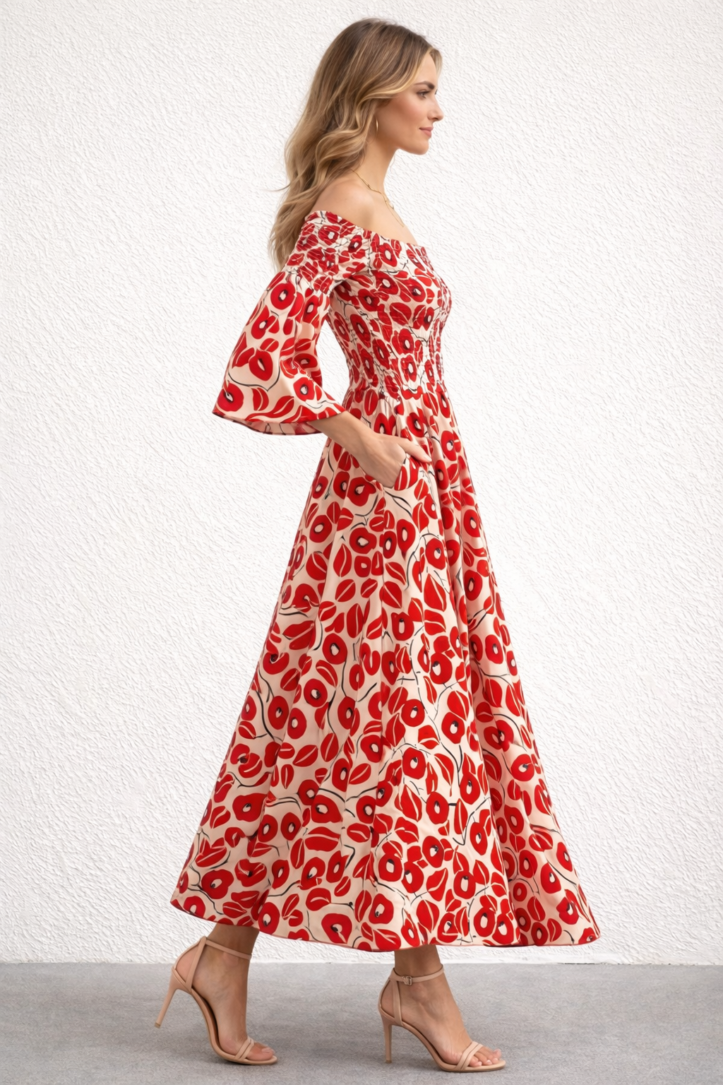 Floral Off-Shoulder Maxi Dress