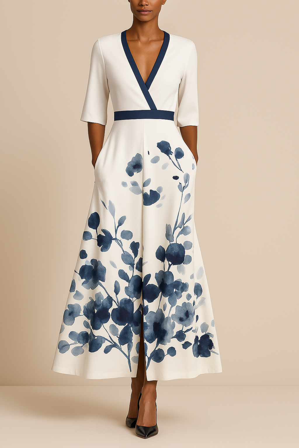 Floral V-Neck Maxi Dress