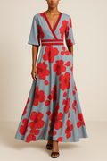 Floral V-Neck Maxi Dress