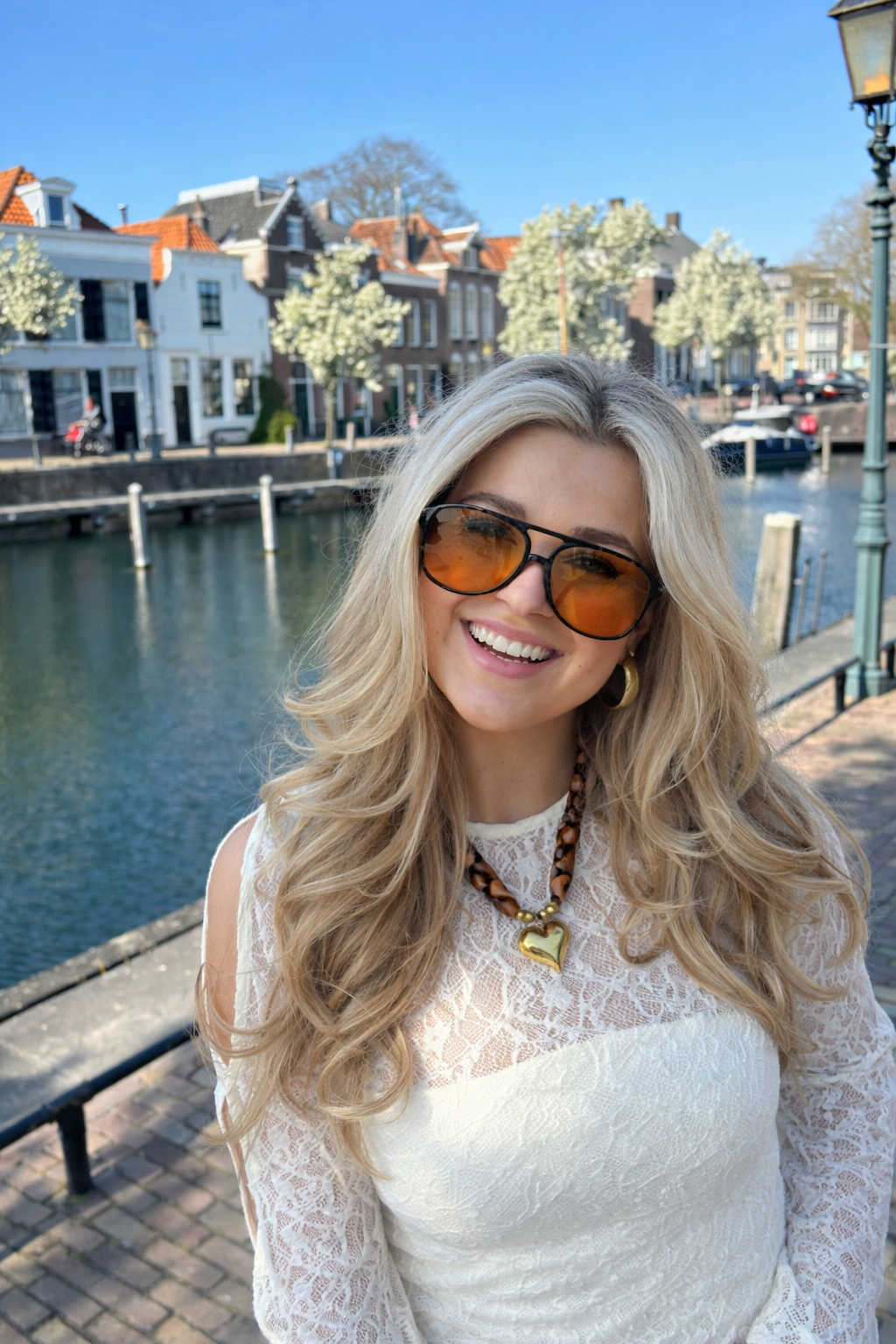Orange Tinted Aviator Sunglasses