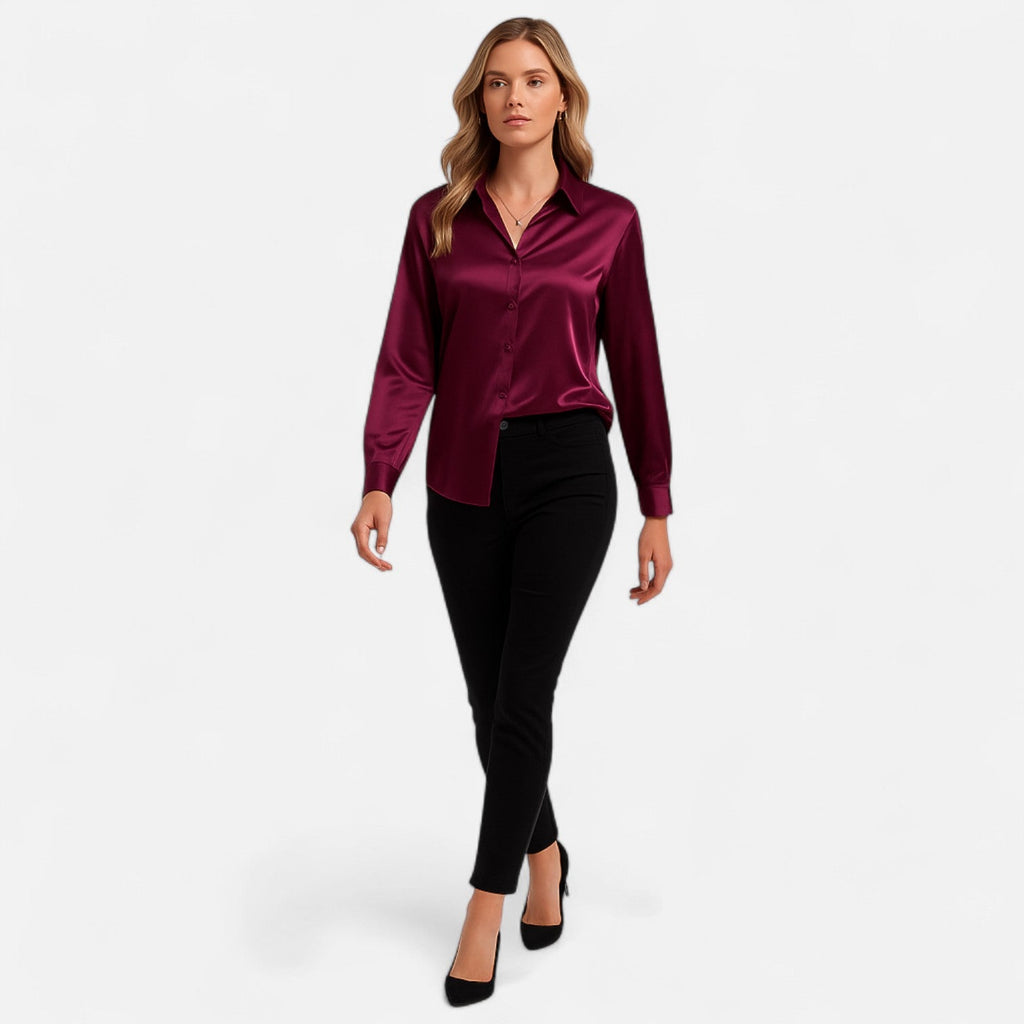 Satin Long Sleeve Blouse