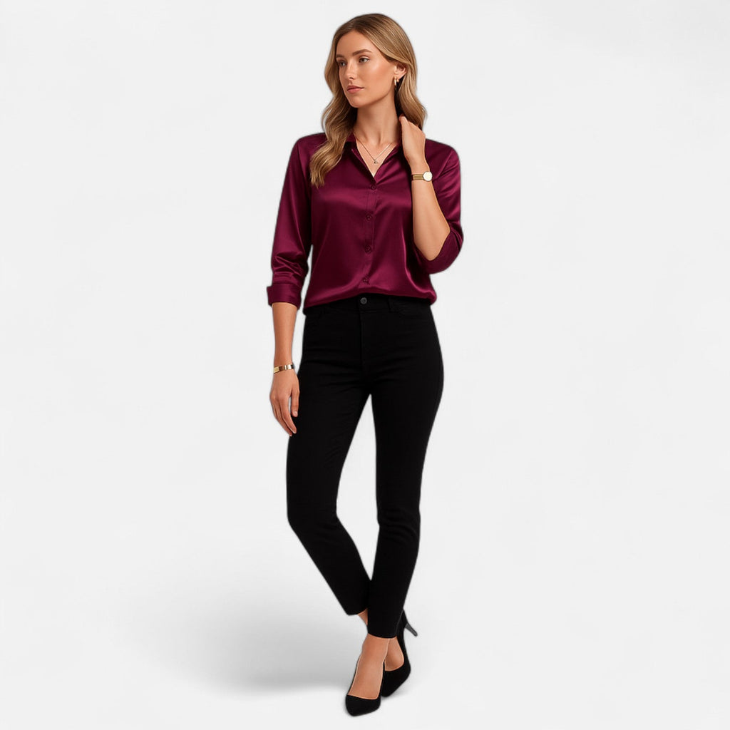Satin Long Sleeve Blouse