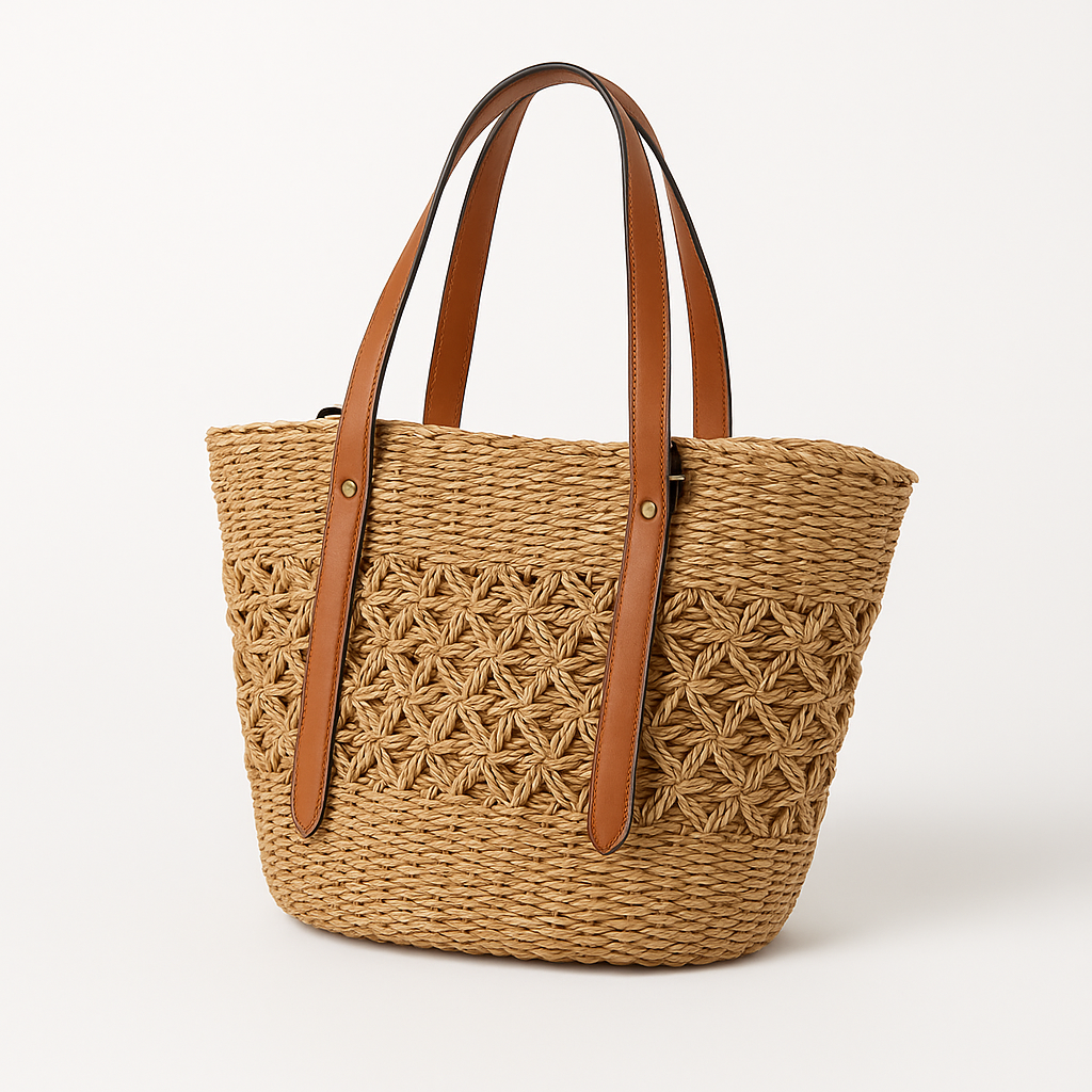 Bohemian Straw Tote Bag