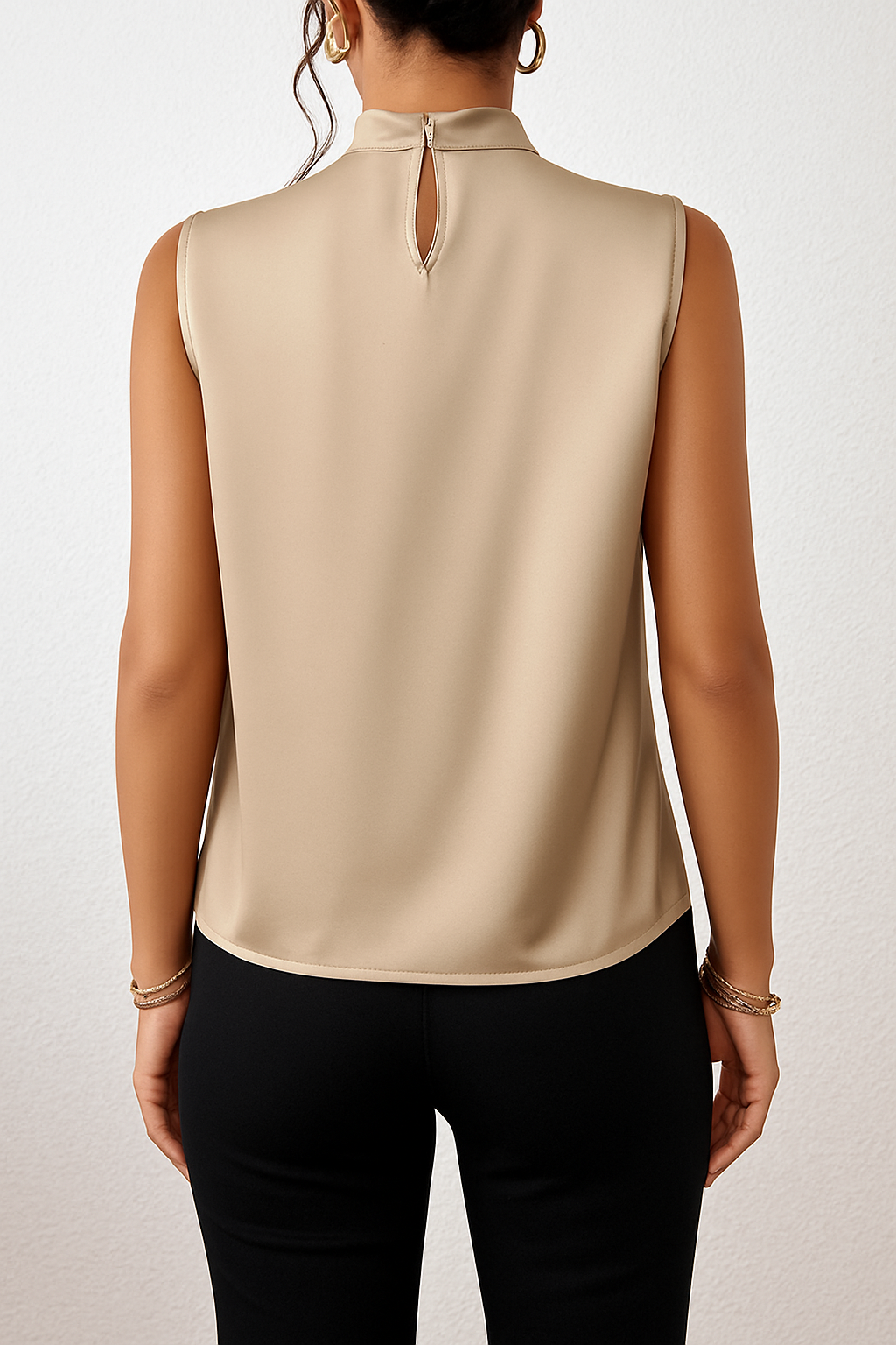 Twisted Neck Sleeveless Blouse