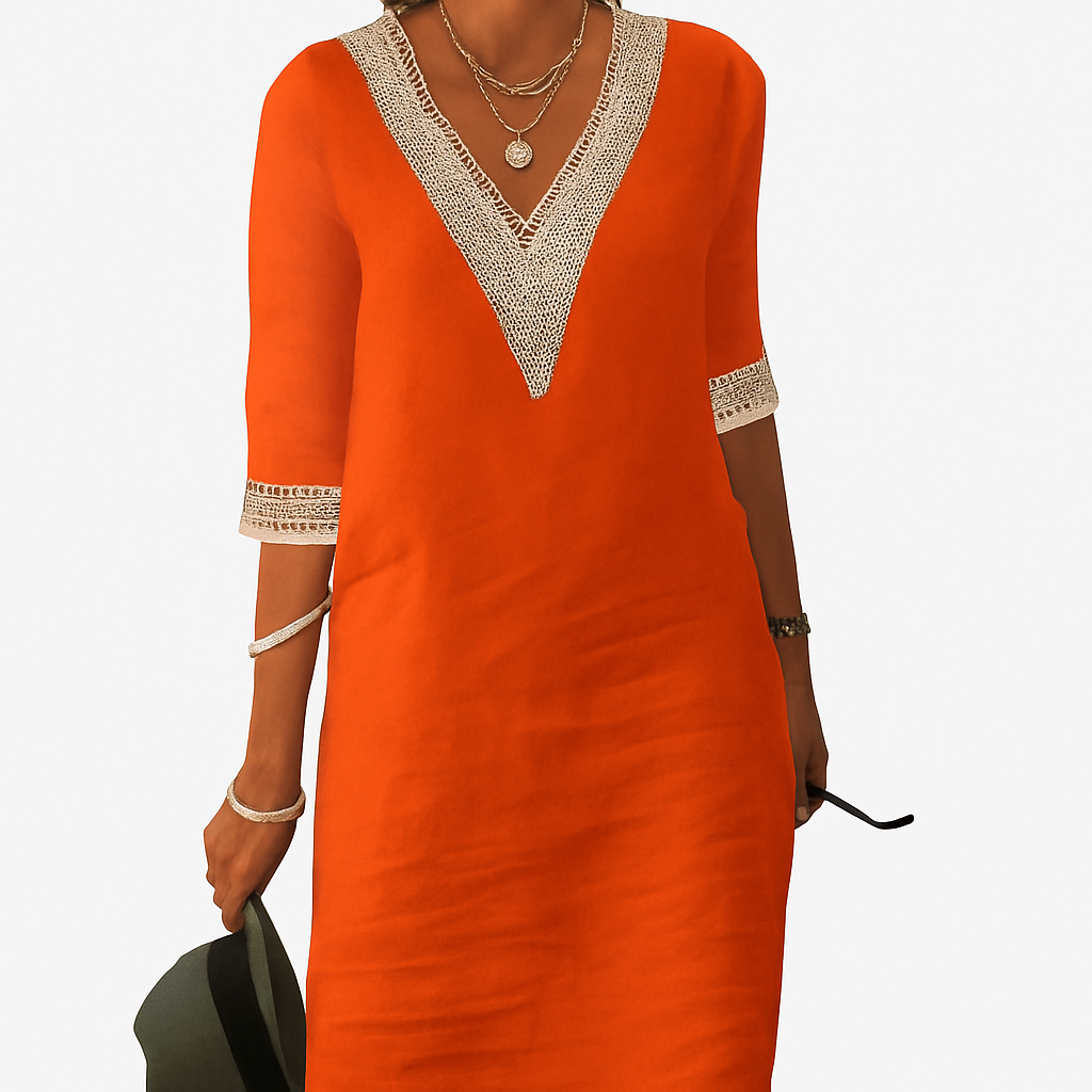 Lace Trim Casual Dress
