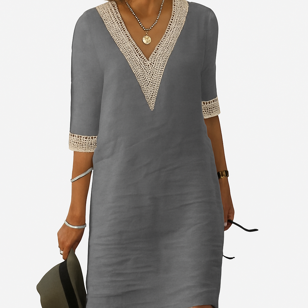 Lace Trim Casual Dress