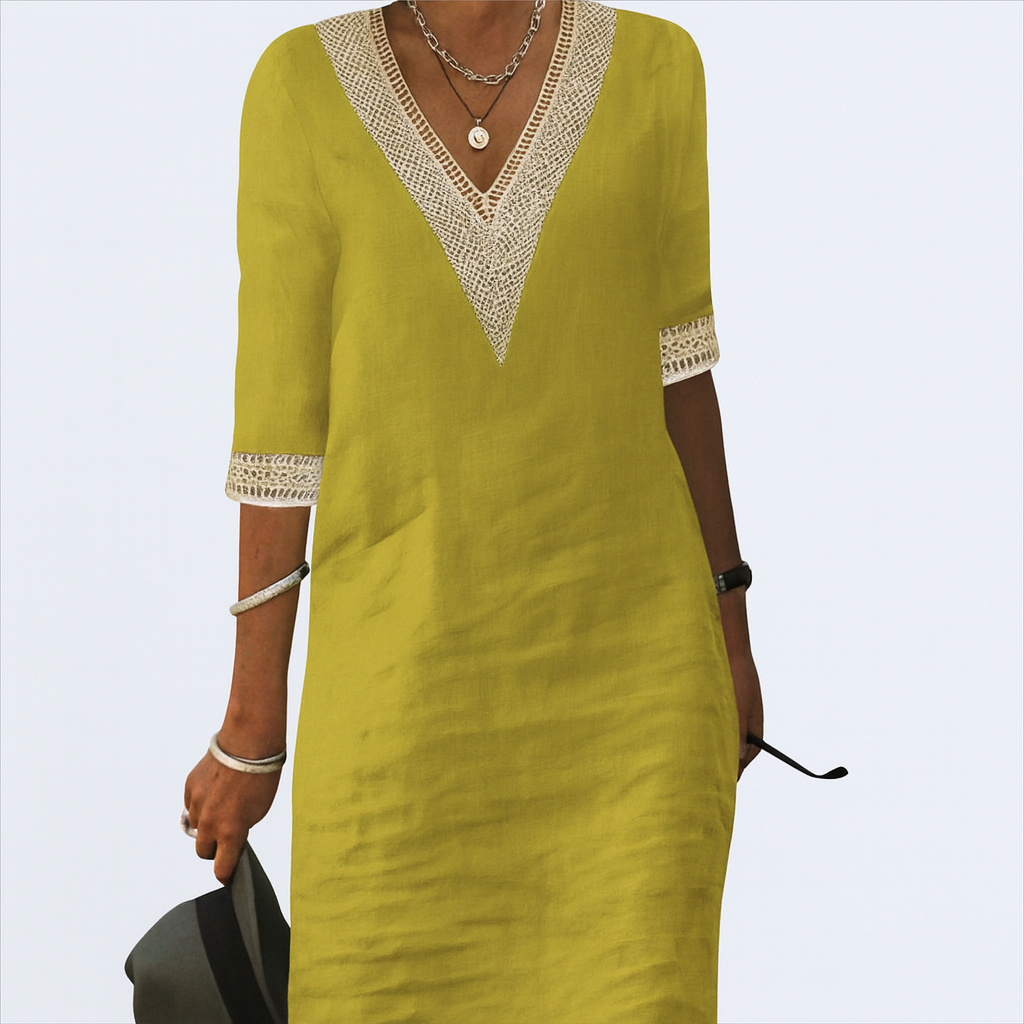 Lace Trim Casual Dress