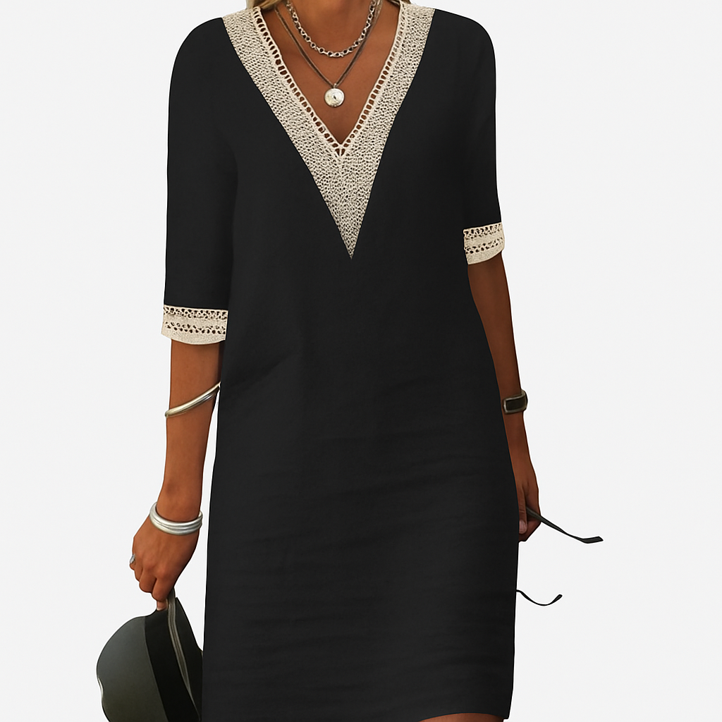 Lace Trim Casual Dress