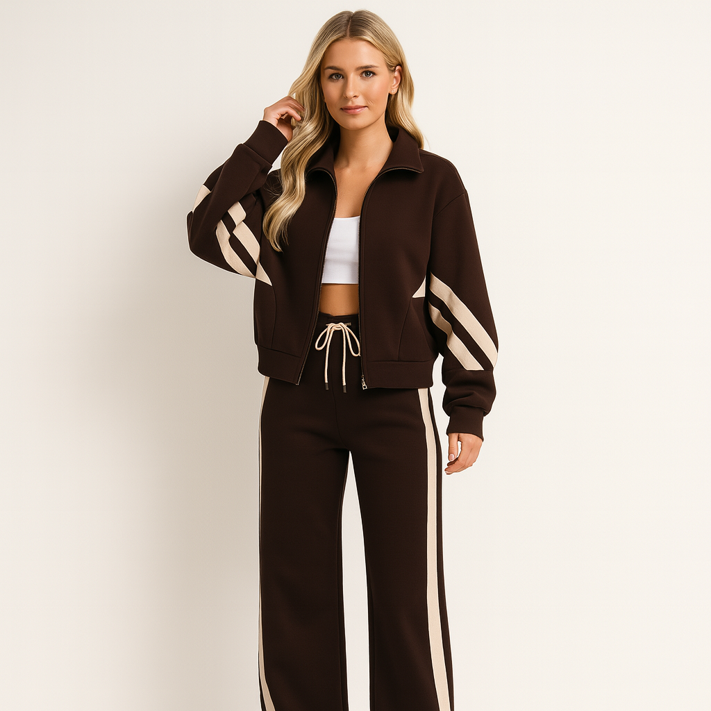 Sporty Striped Two Piece Training Set