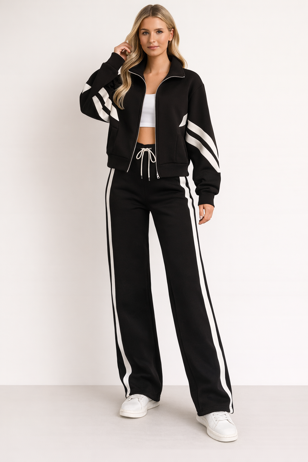 Sporty Striped Two Piece Training Set