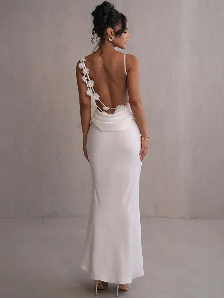 Cowl Neck Backless Maxi Dress