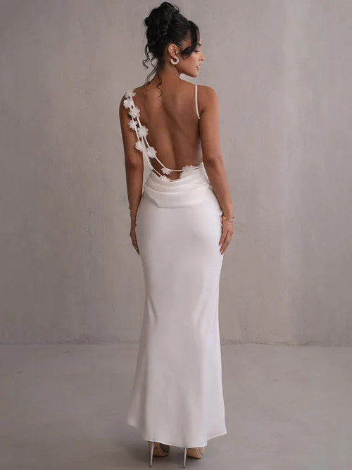 Cowl Neck Backless Maxi Dress