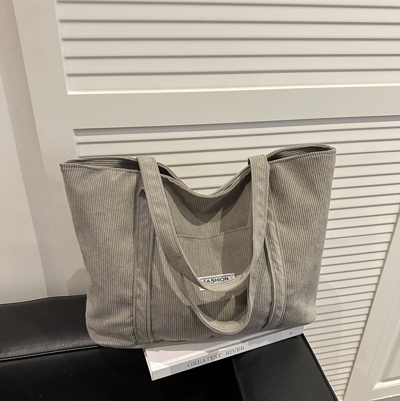Corduroy Oversized Shoulder Tote Bag