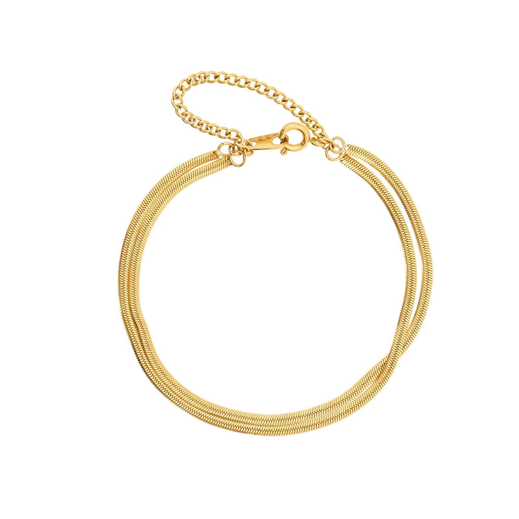 Waterproof Gold Herringbone Bracelet