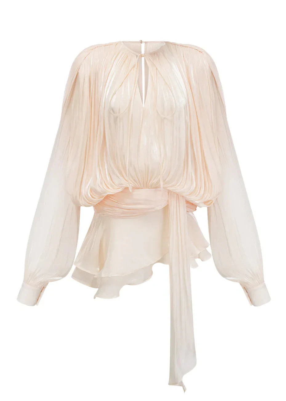 Pleated Shimmer Mini Dress