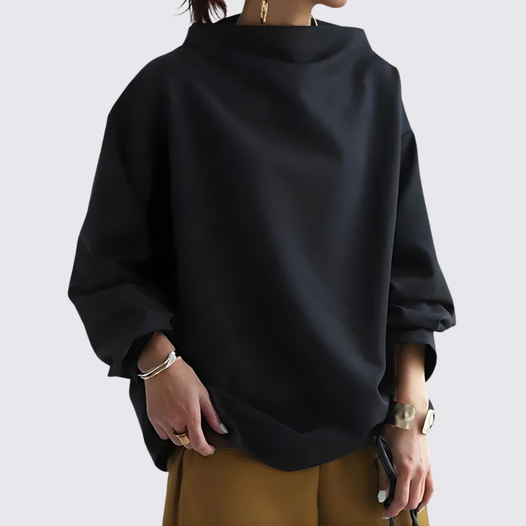 Oversized High Collar Blouse