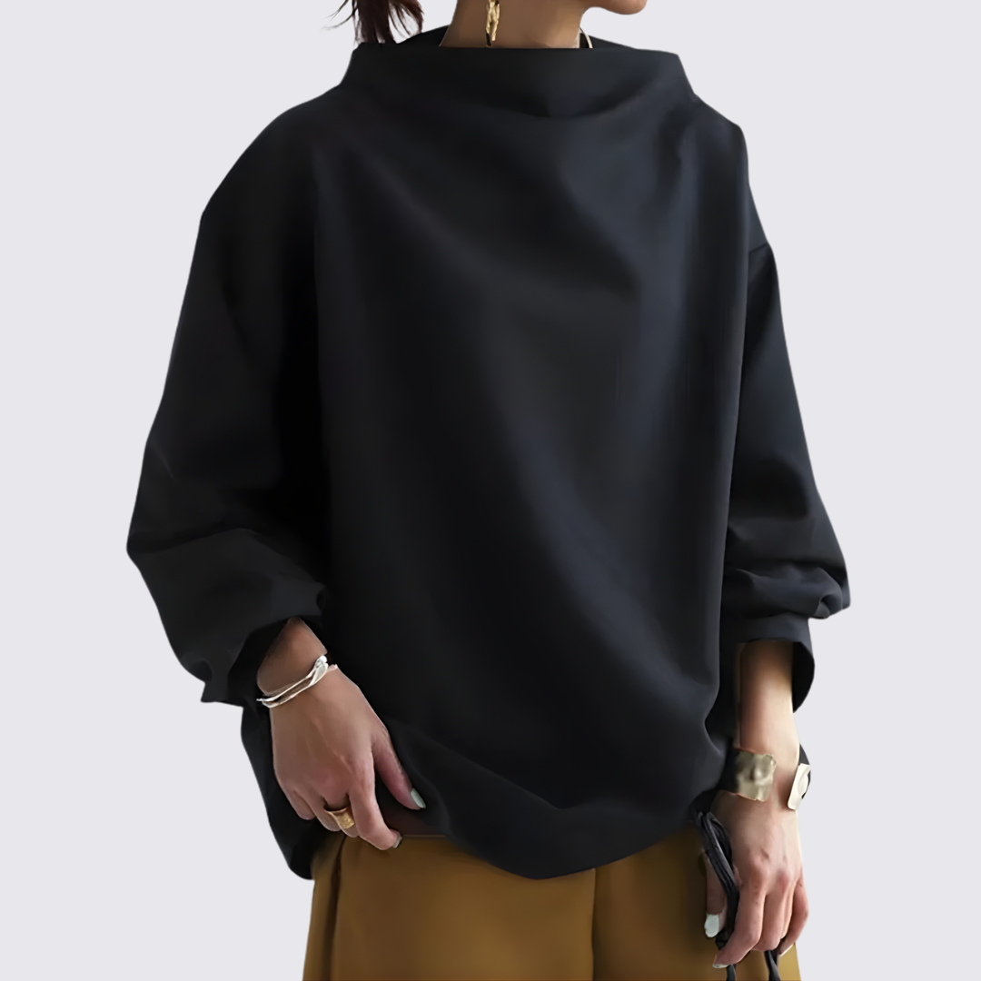 Oversized High Collar Blouse