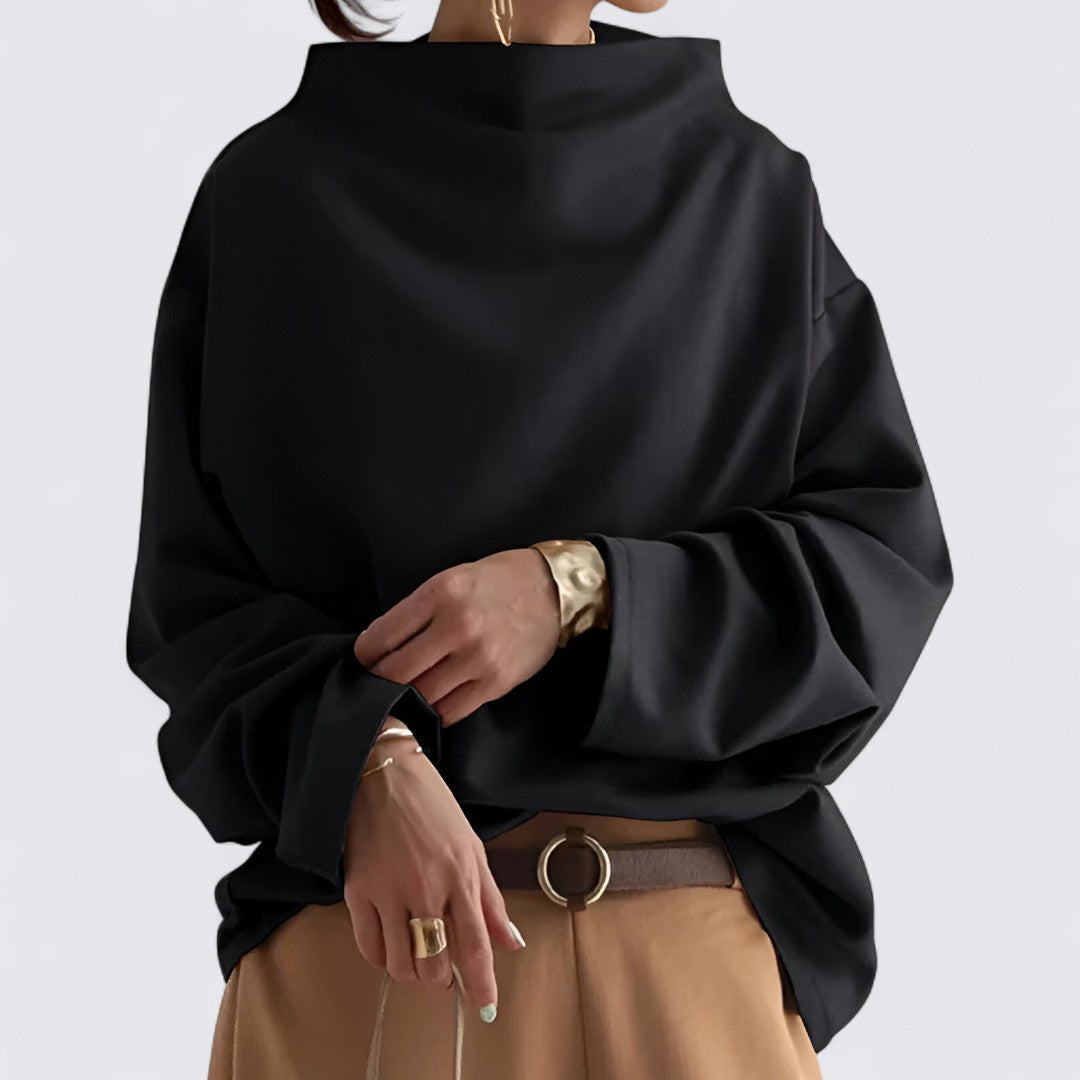 Oversized High Collar Blouse