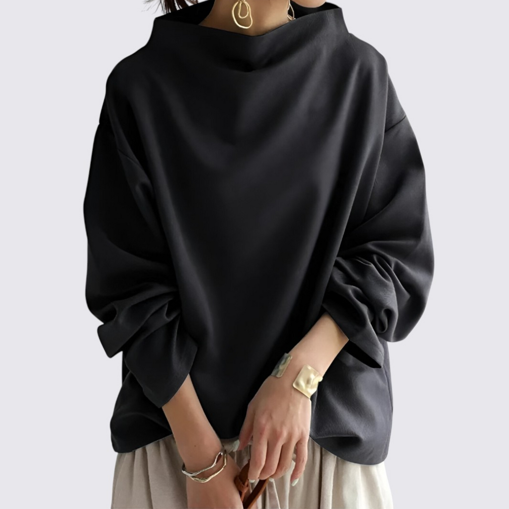 Oversized High Collar Blouse