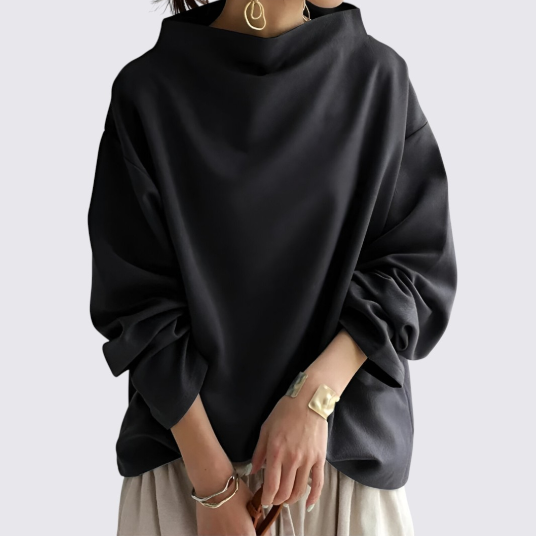 Oversized High Collar Blouse