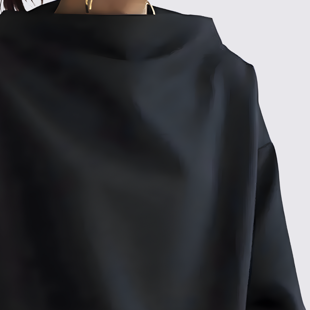Oversized High Collar Blouse