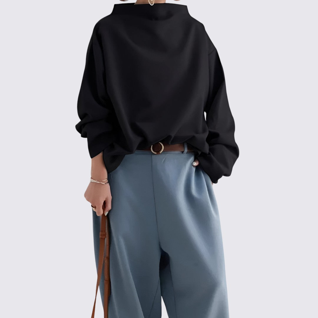 Oversized High Collar Blouse