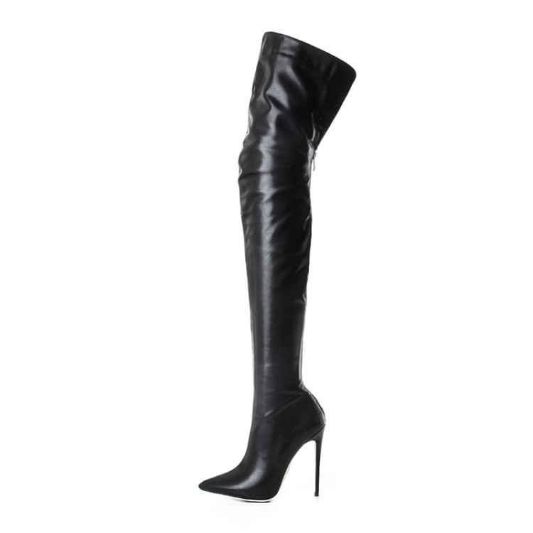 Black Overknee Stiletto Boots
