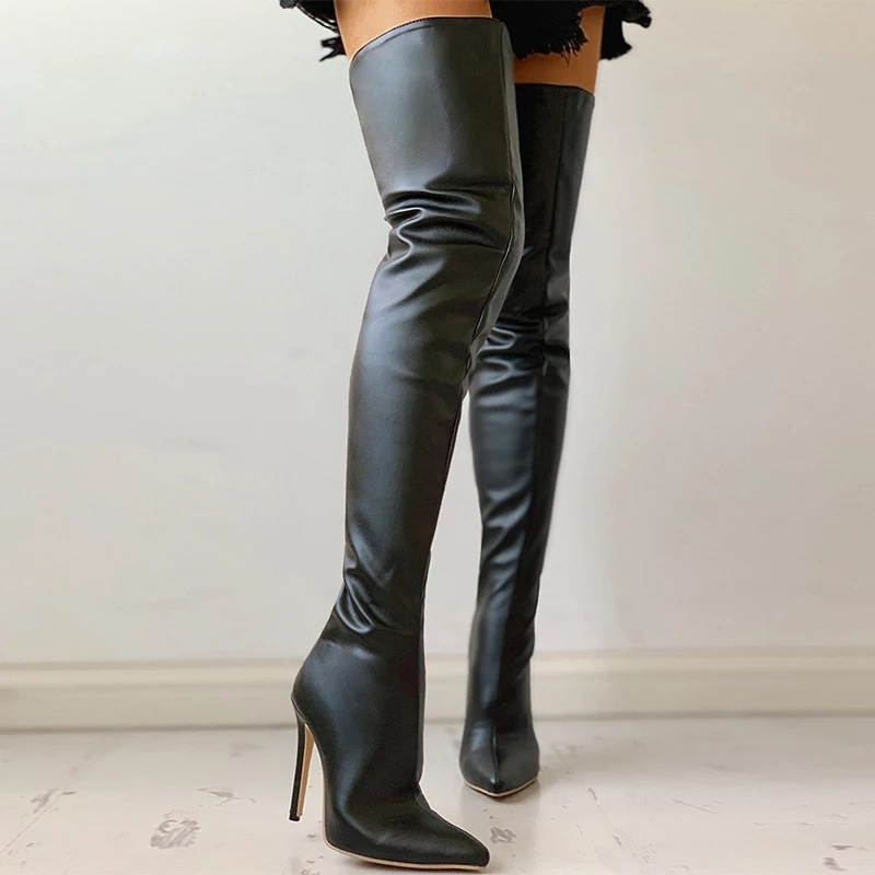 Black Overknee Stiletto Boots