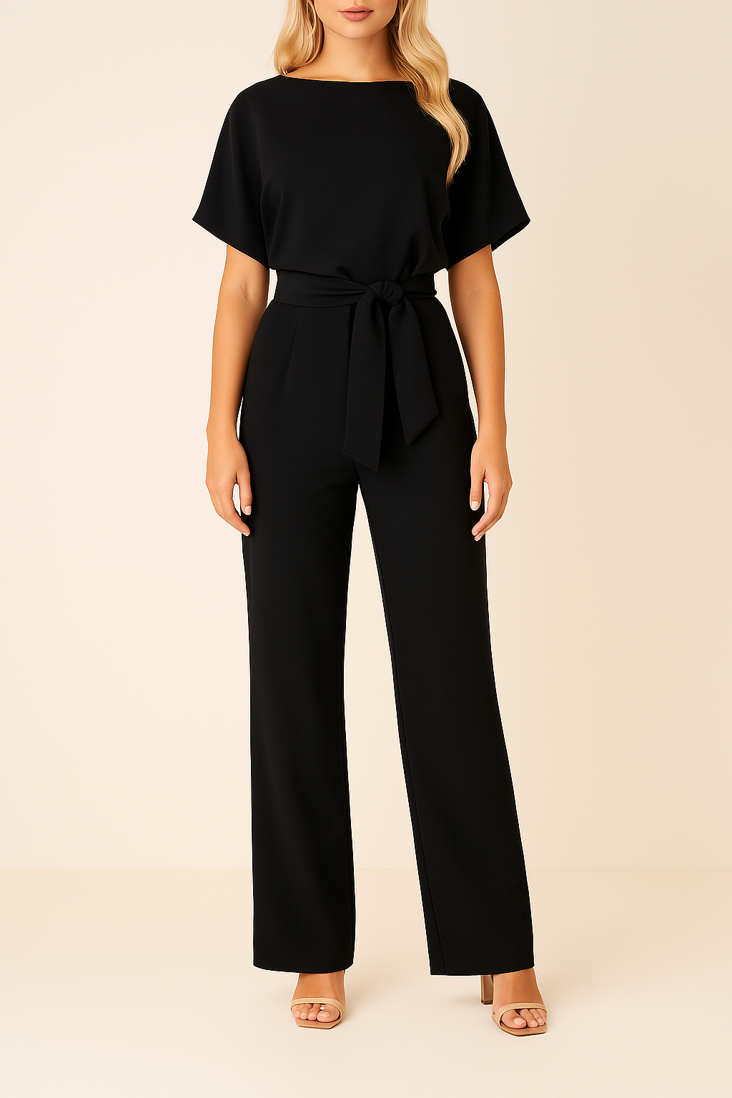 Tailored Tie-Waist Jumpsuit