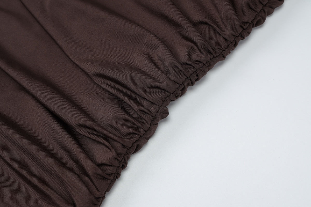 Asymmetric Evening Draped Dress