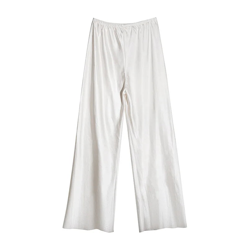 Relaxed Glossy Wide Leg Trousers